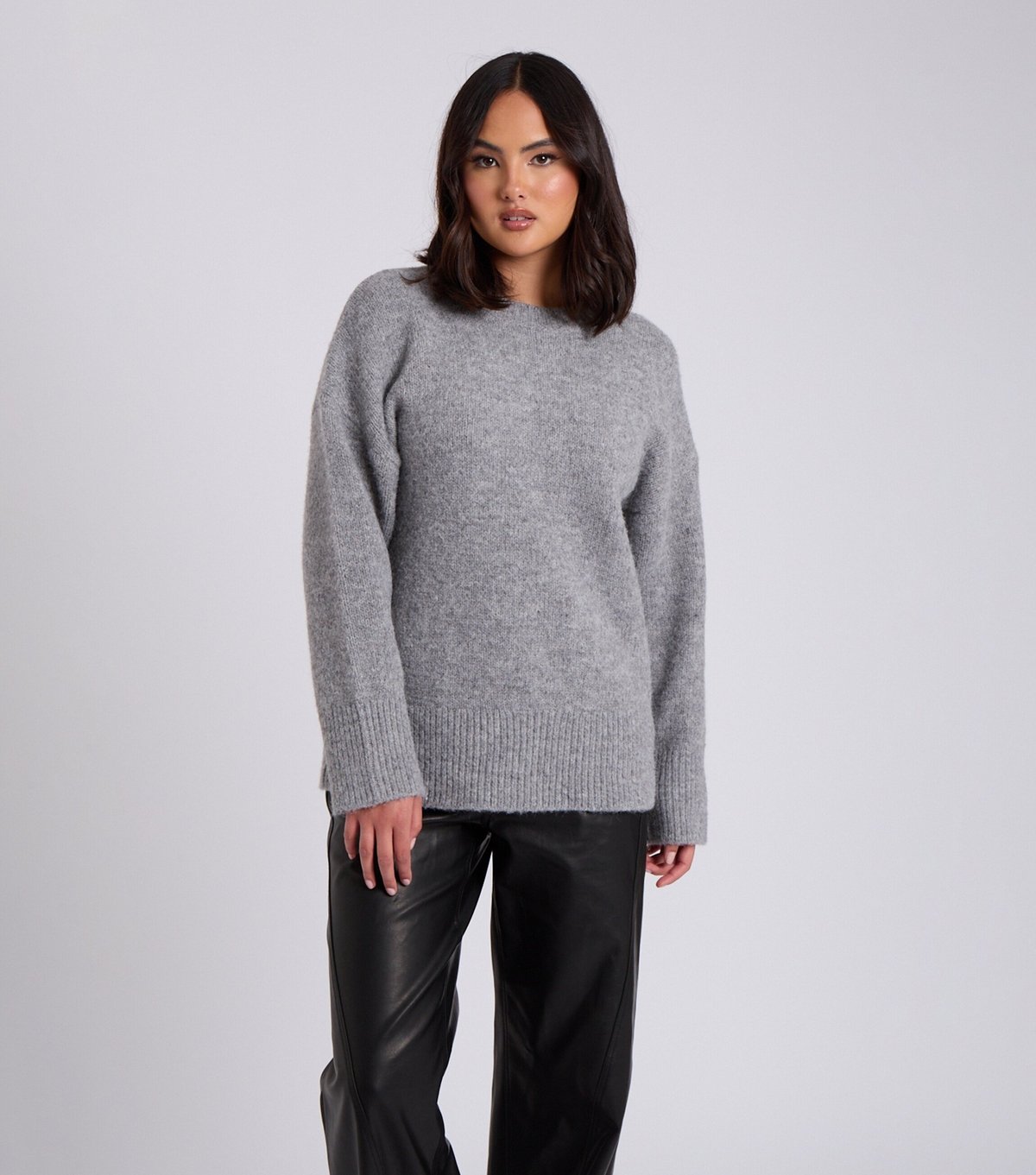 Urban Bliss Women's Grey Wool Blend Crew Neck Jumper Urban Bliss New Look - 2