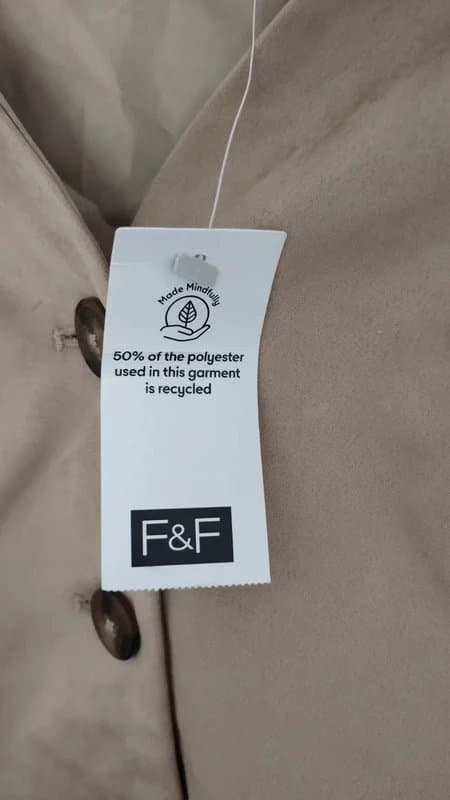 F&F Brand New F&F Faux Suede Tan Sleeveless Waistcoat - UK 16