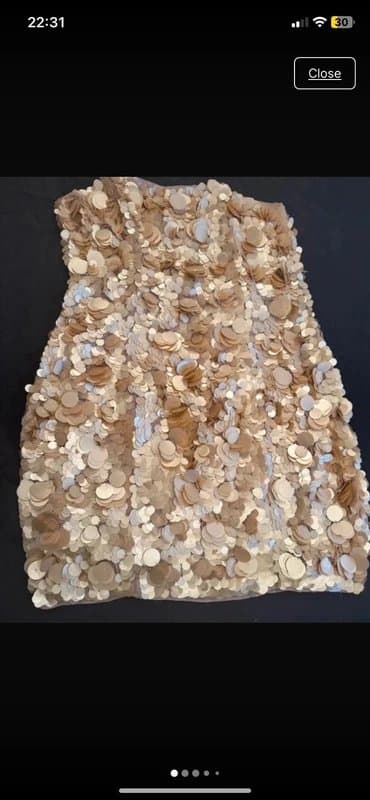 ASOS ASOS Luxe sequin mini dress nude peach size 8 hen bridal