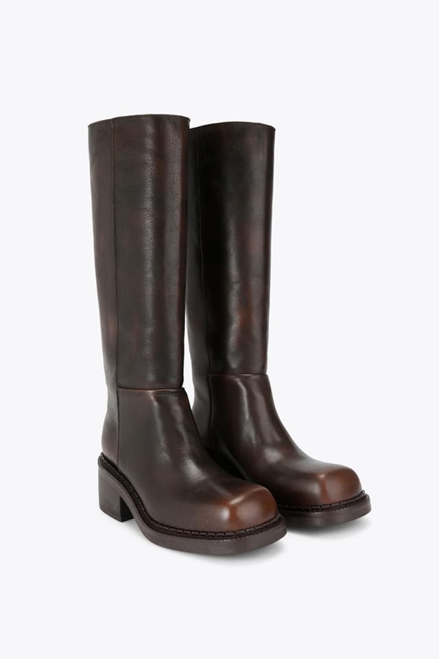Steve Madden STEVE MADDEN Women's 'Davos Dark Brown' Leather Boots in Dark Brown - 2