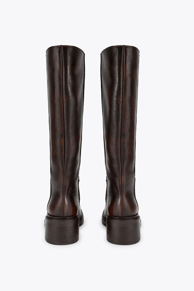 Steve Madden STEVE MADDEN Women's 'Davos Dark Brown' Leather Boots in Dark Brown - 3