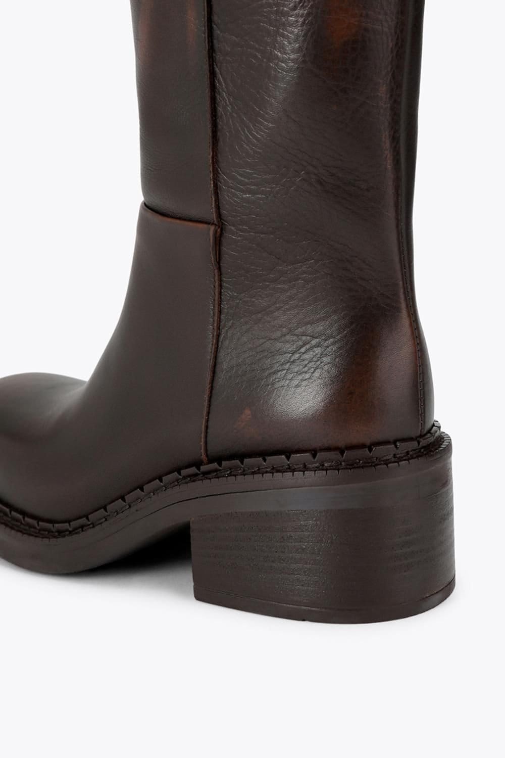 Steve Madden STEVE MADDEN Women's 'Davos Dark Brown' Leather Boots in Dark Brown - 4