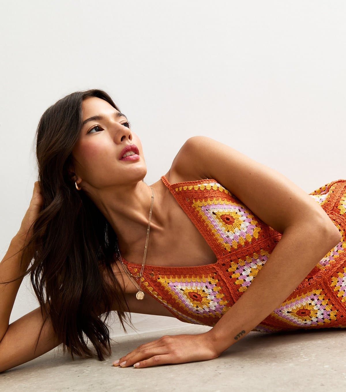 Sunshine Soul Women's Multicoloured Crochet Strappy Mini Dress Sunshine Soul New Look