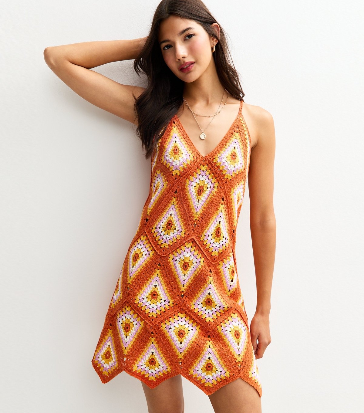 Sunshine Soul Women's Multicoloured Crochet Strappy Mini Dress Sunshine Soul New Look - 2