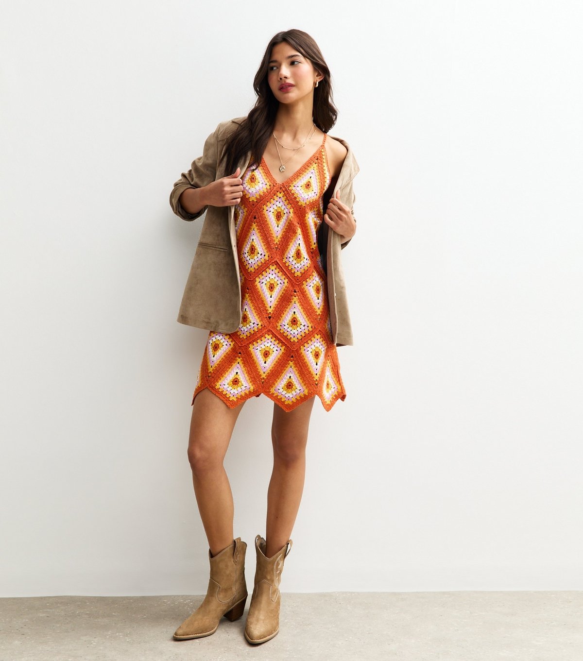 Sunshine Soul Women's Multicoloured Crochet Strappy Mini Dress Sunshine Soul New Look - 3