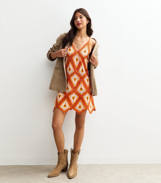 Sunshine Soul Women's Multicoloured Crochet Strappy Mini Dress Sunshine Soul New Look - 3