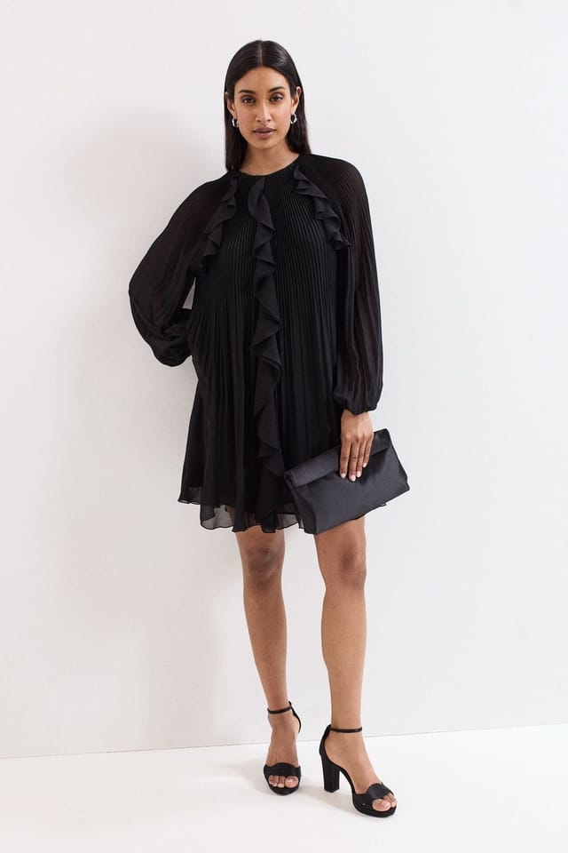 Phase Eight Phase Eight Women's Layla Frill Swing Dress in Black - 3