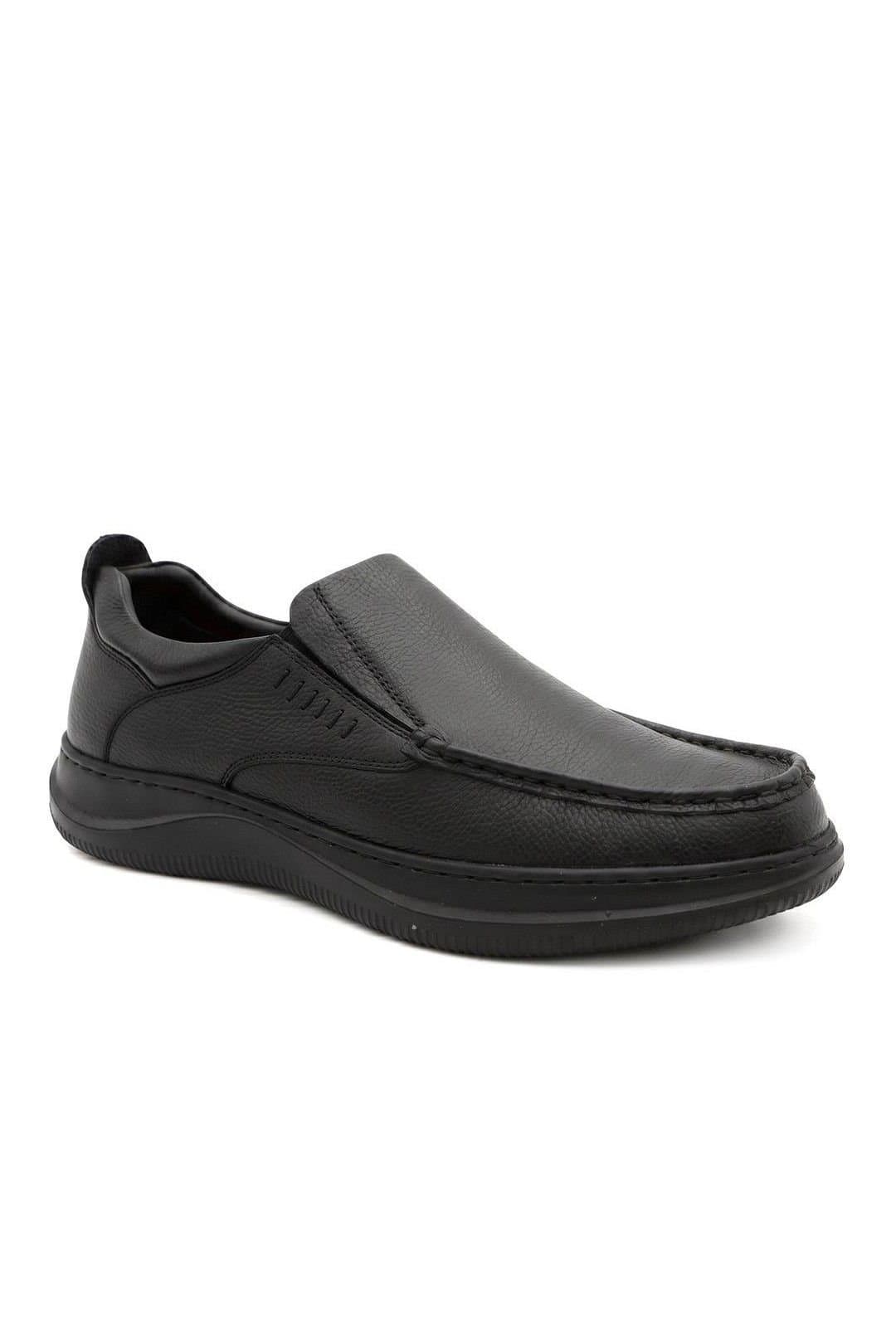 Pavers Pavers Men's Extra Wide Leather Slip On Shoes in Black