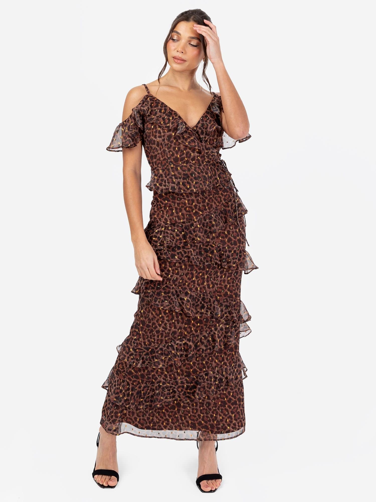 Anaya with Love Anaya with Love Women's Animal Print Maxi Skirt in Brown