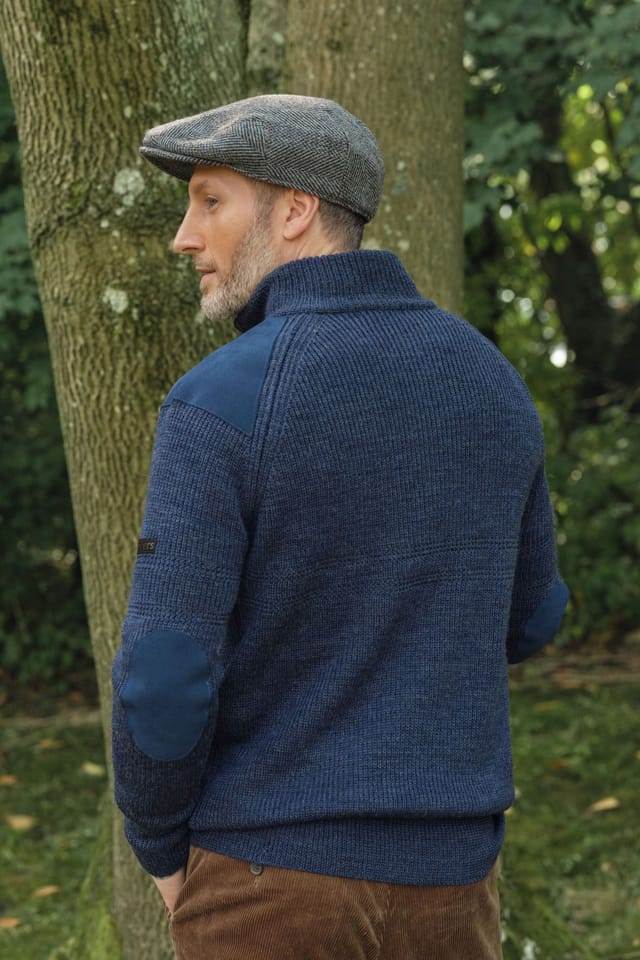 WoolOvers WoolOvers Men's Pure Wool Hill Walker Jumper in Blue - 3