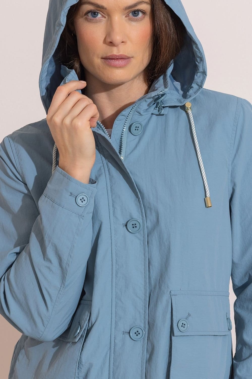 Klass. Klass. Women's Hooded Lightweight Jacket in Blue - 4