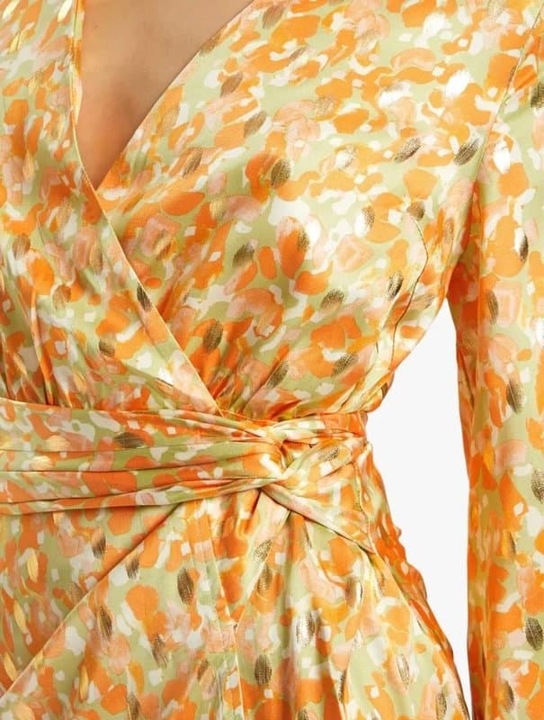 Never Fully Dressed Never Fully Dressed - Satin Wrap MIDI Dress Sz 10