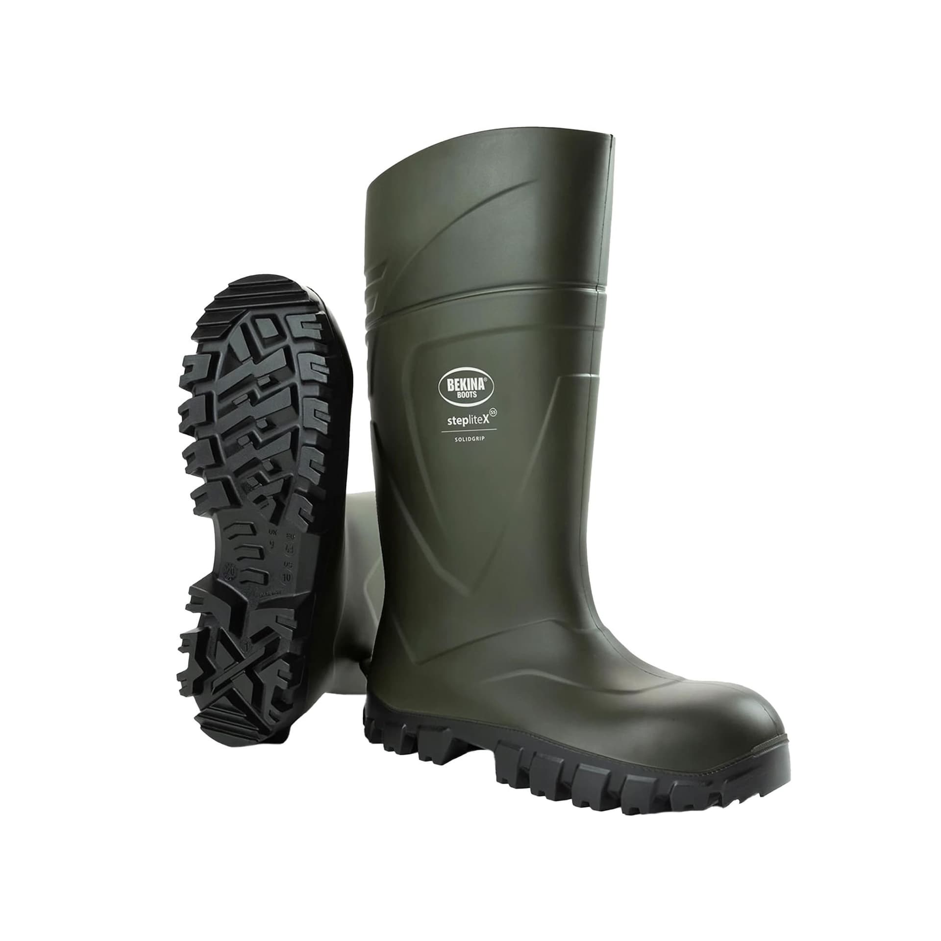 Bekina Bekina Men's StepliteX Solidgrip S5 Wellington Boots in Green