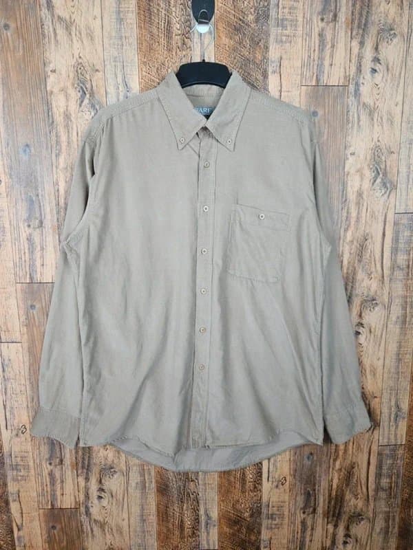 Care Care Cord Shirt - Sage Green - Mens M - Cotton Button Down