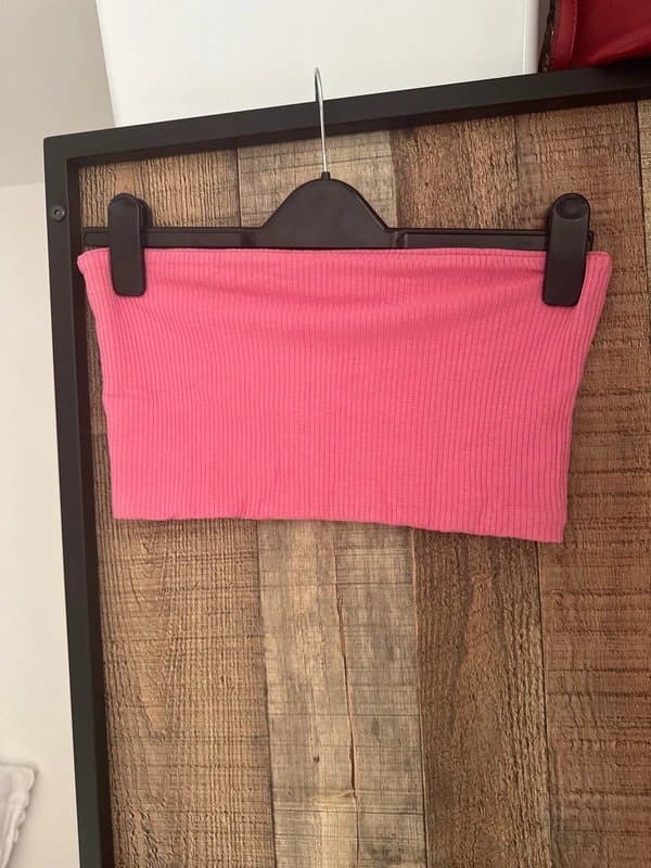 Topshop Pink Ribbed Boob Tube