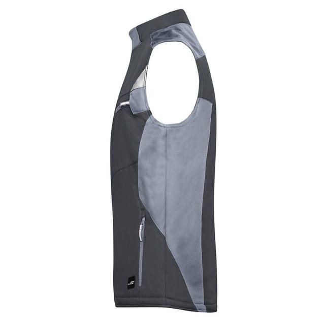 James and Nicholson James and Nicholson Men's Softshell Durable Gilet in Dark Grey - 3