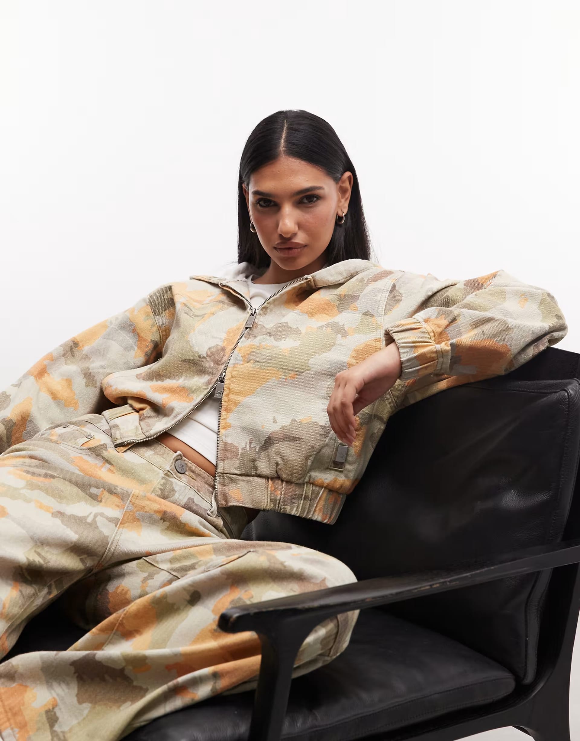 ASOS Camo Boxy Denim Jacket Co-ord