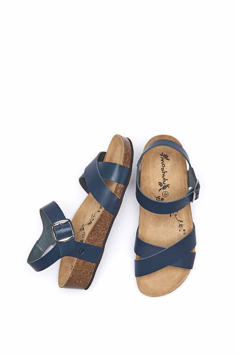 Moshulu Moshulu Women's 'Bigbury 2' Leather Cross-Over Sandals in Indigo - 2