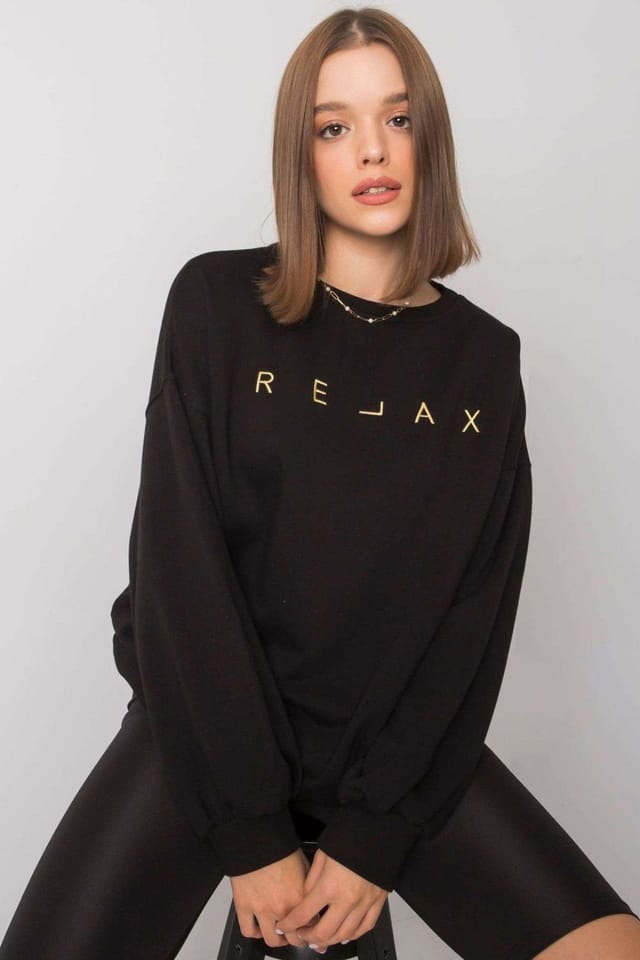 Love Lace Love Lace Women's Long Sleeve Crewneck Sweatshirt for Everyday Wear in Black - 2