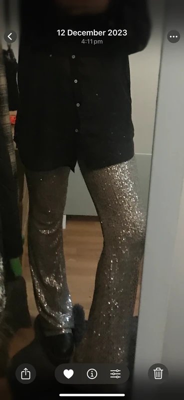 ASOS Sequin flares asos flared Christmas NYE 12 party trousers glitter worn once - 1