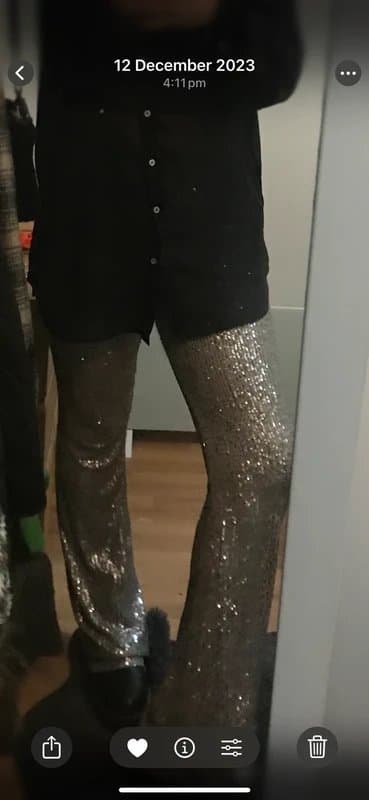 ASOS Sequin flares asos flared Christmas NYE 12 party trousers glitter worn once