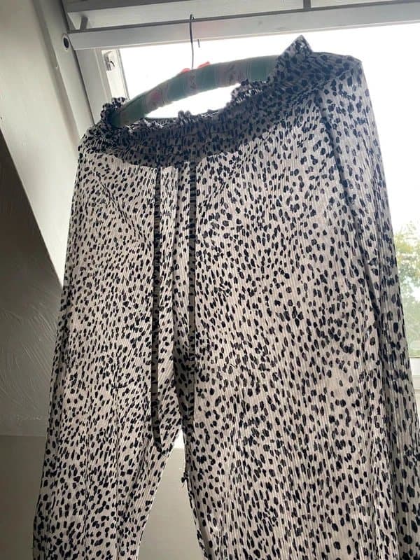 Bershka Black and white print floaty harem trousers