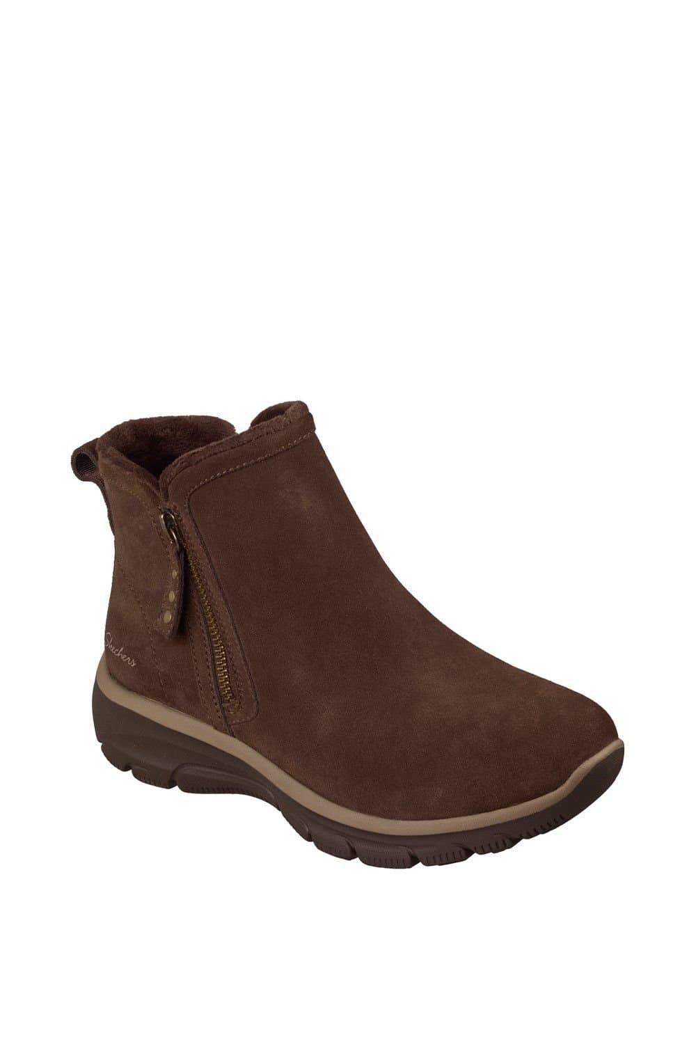 Skechers Skechers Women's Easy Going Urban Zip Ankle Boot in Chocolate