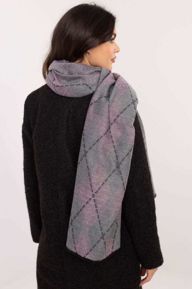Love Lace Love Lace Women's Elegant Geometric Viscose Scarf Lightweight Soft for Any Outfit in Grey - 3