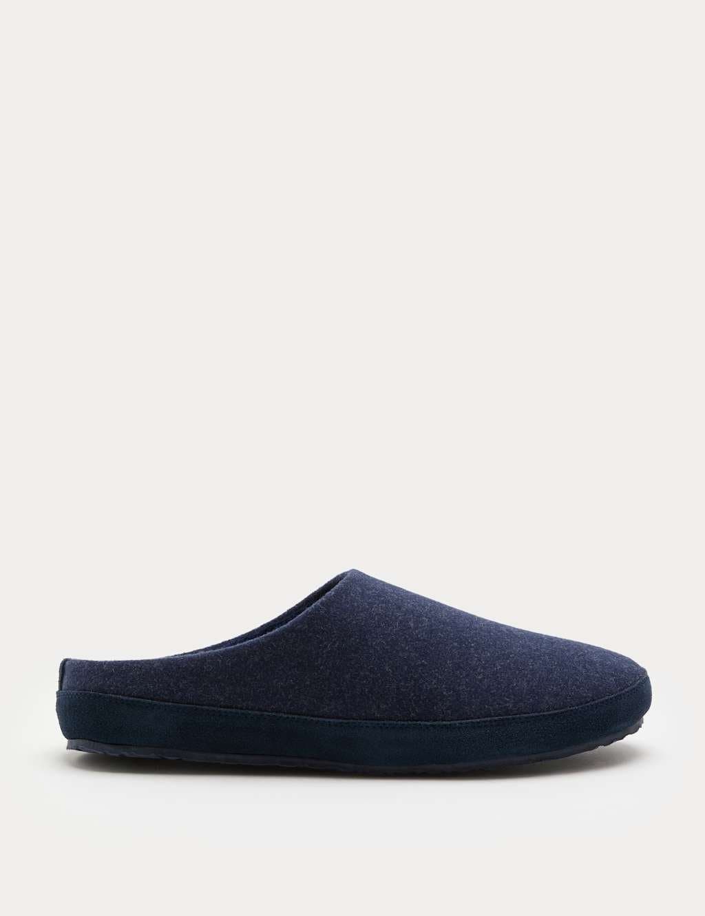Marks & Spencer M&S Felt Mule Slippers with Freshfeet™ Navy Mix