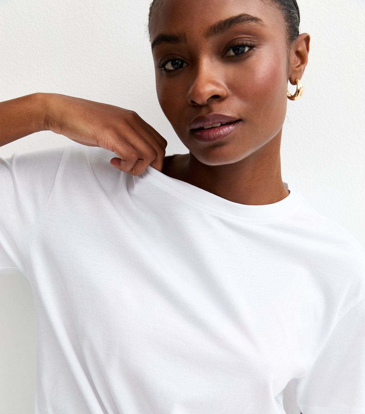 New Look Women's White Cotton Tie Front T-Shirt New Look - 2