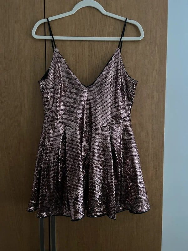ASOS Bronze Sequin Playsuit Size 14