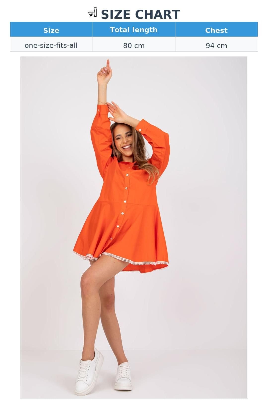 Love Lace Love Lace Women's Embellished Emery Button Front Flare Dress in Orange - 4