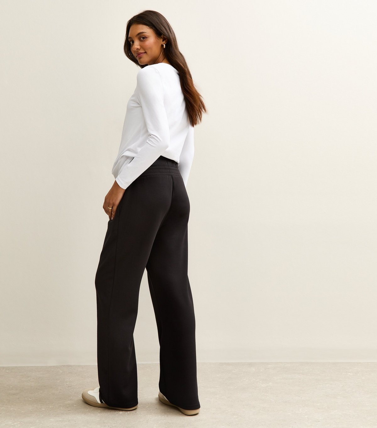 New Look Women's Maternity Premium Black Jersey Wide Leg Joggers New Look - 4