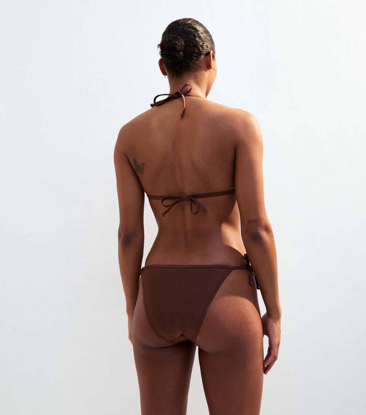 New Look Women's Dark Brown Side Tie Bikini Bottoms New Look - 4