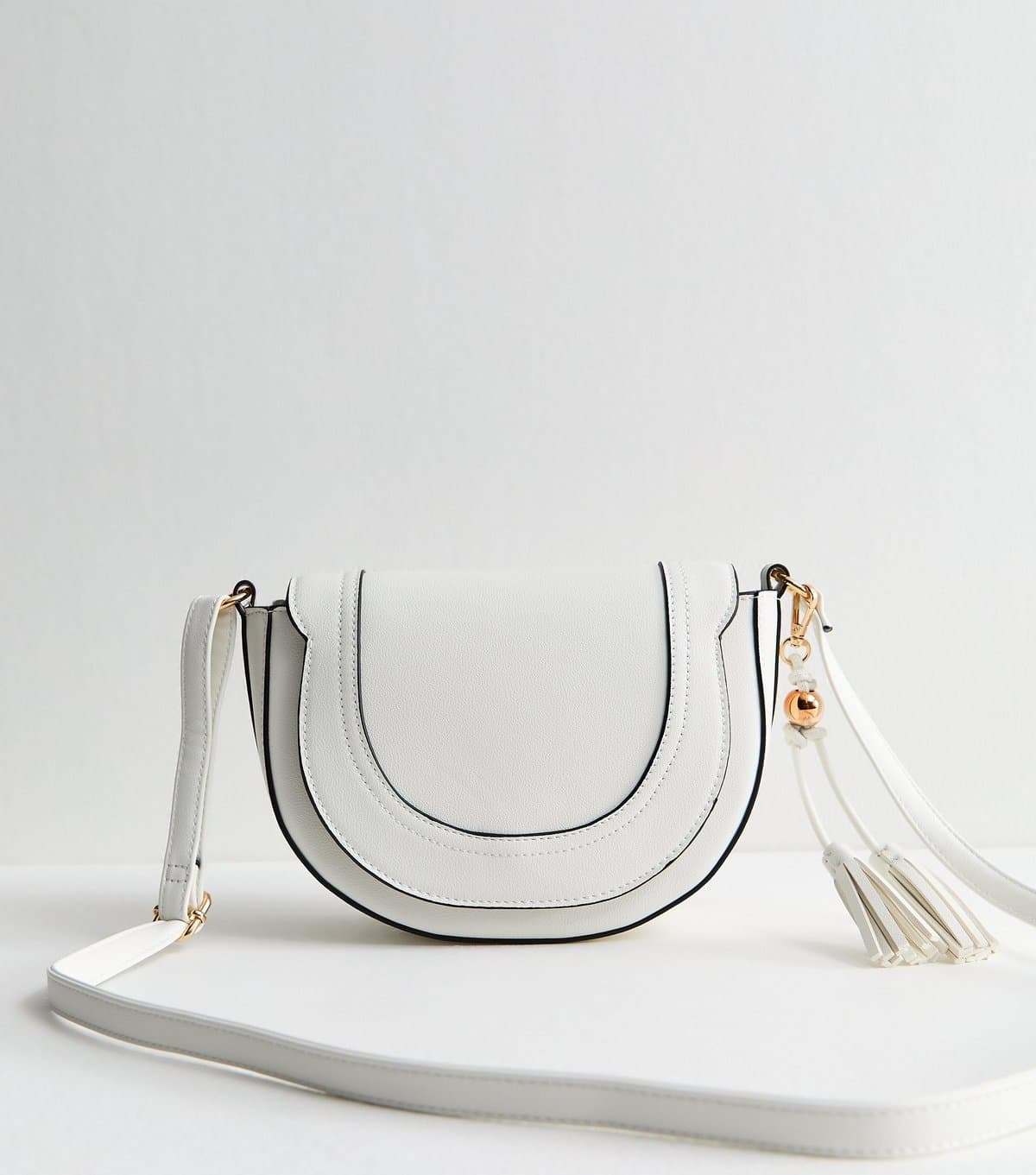 New Look New Look White Faux Leather Saddle Crossbody Bag