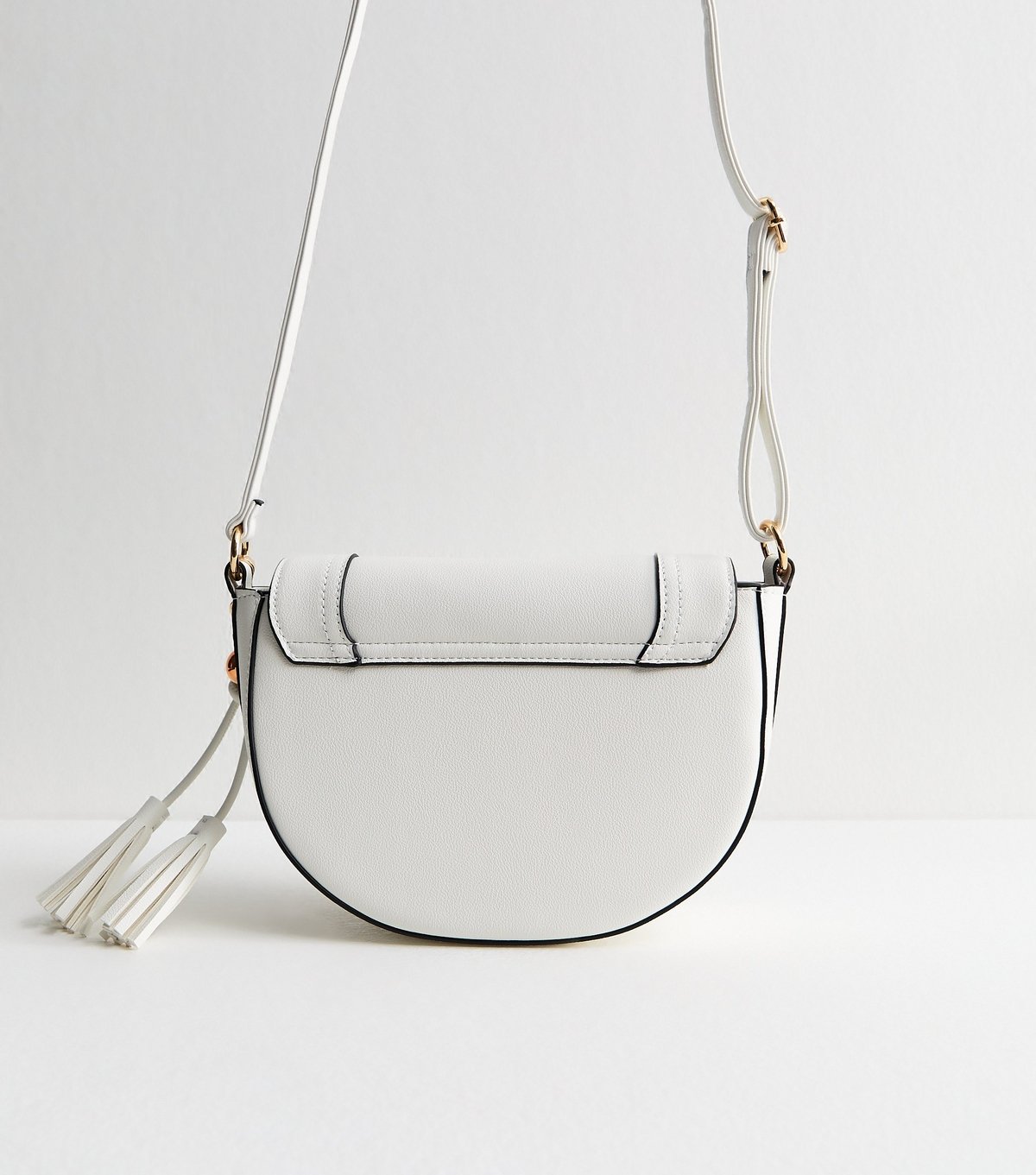 New Look White Faux Leather Saddle Crossbody Bag New Look - 4