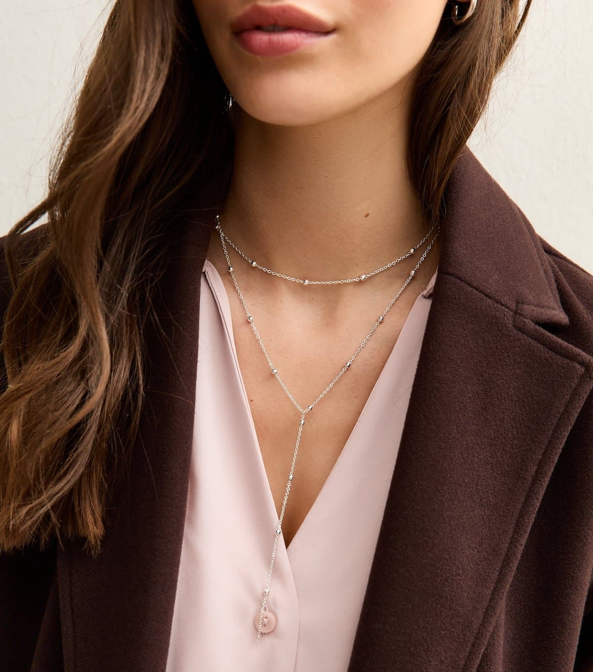 New Look New Look Silver Tone Layered Ball Chain Necklace