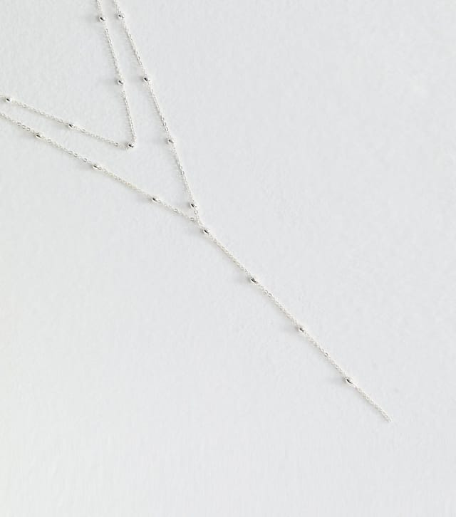 New Look Silver Tone Layered Ball Chain Necklace New Look - 3