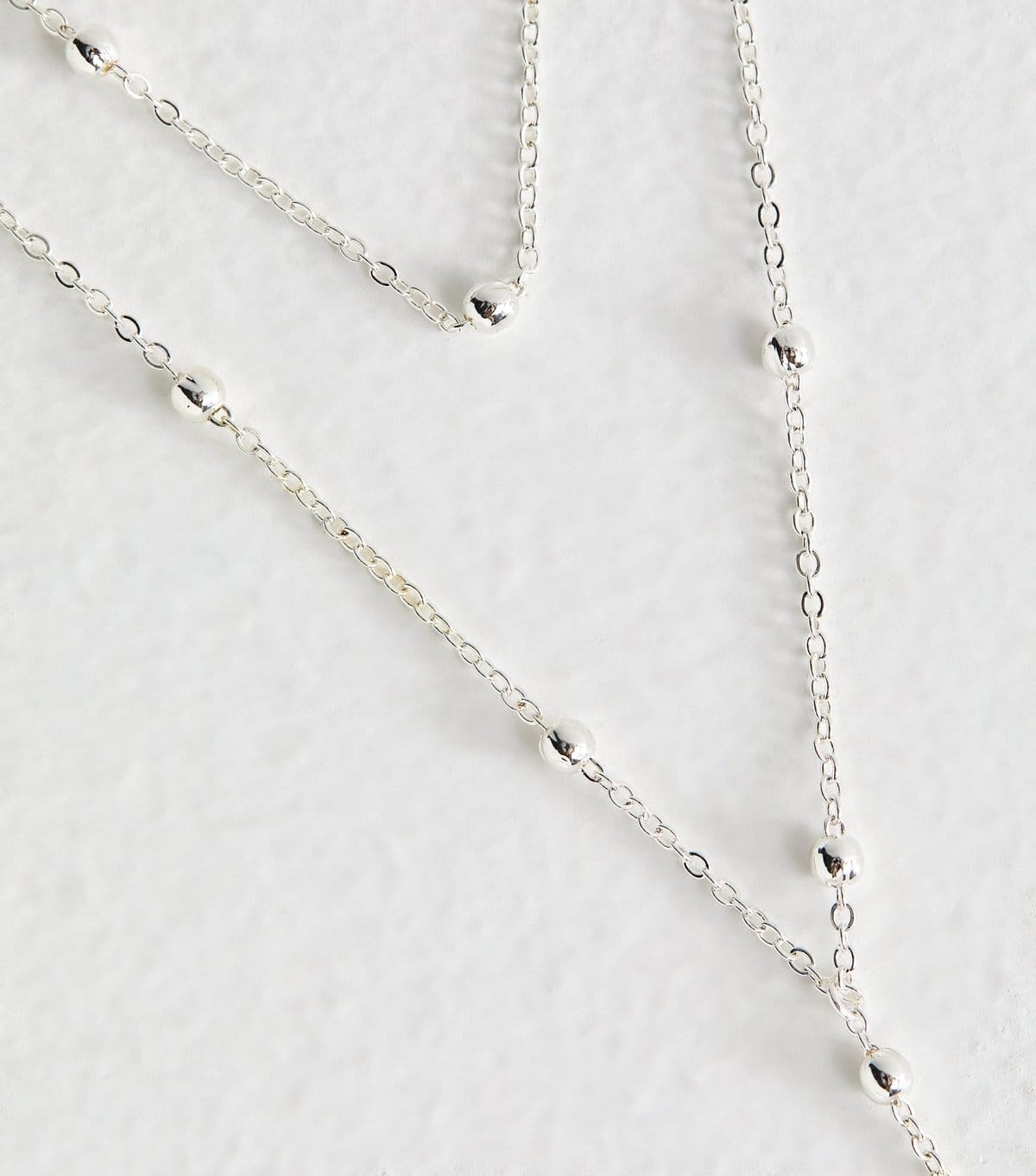 New Look Silver Tone Layered Ball Chain Necklace New Look - 4