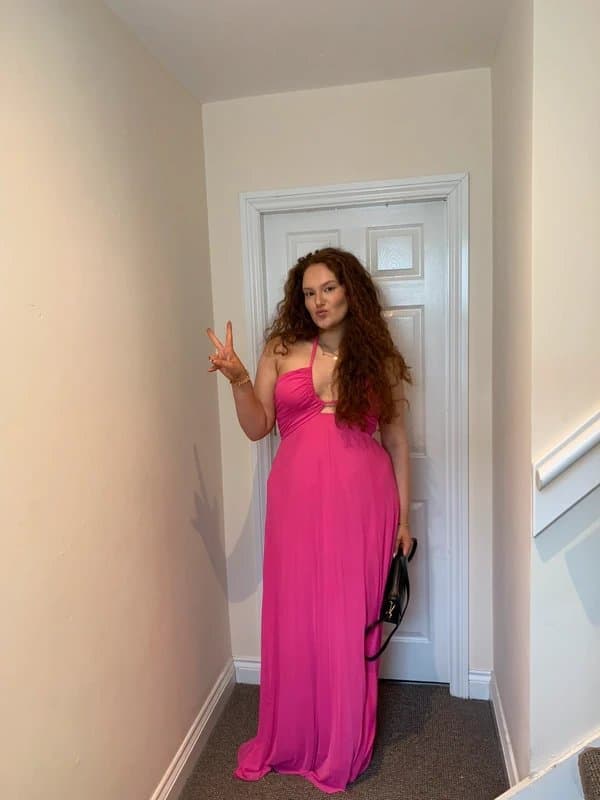 ASOS ASOS pink halter maxi dress
