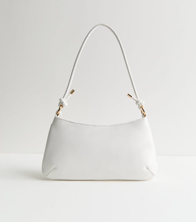 New Look White Faux Leather Flower Charm Shoulder Bag New Look - 3