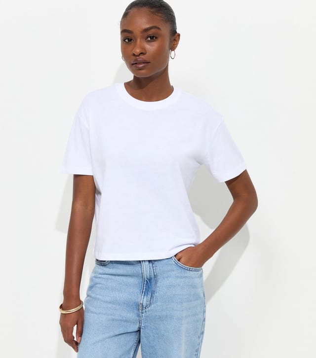 New Look Women's White Cotton Boxy Fit T-Shirt New Look - 2