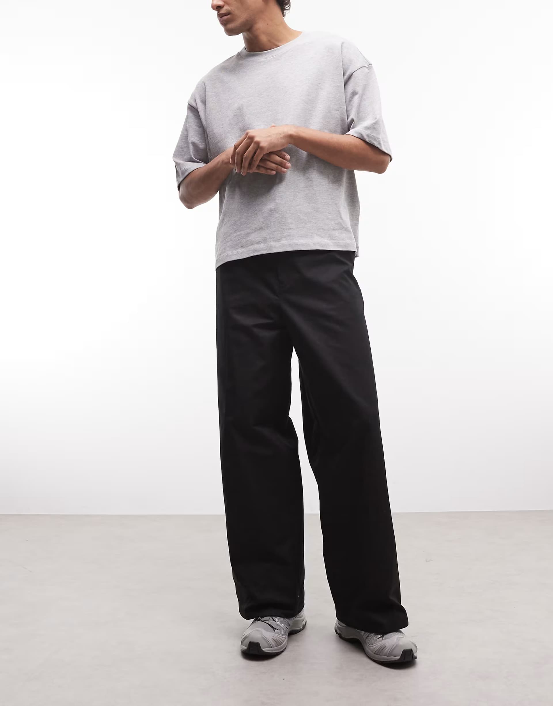 ASOS Weekday loose fit chino trousers in black