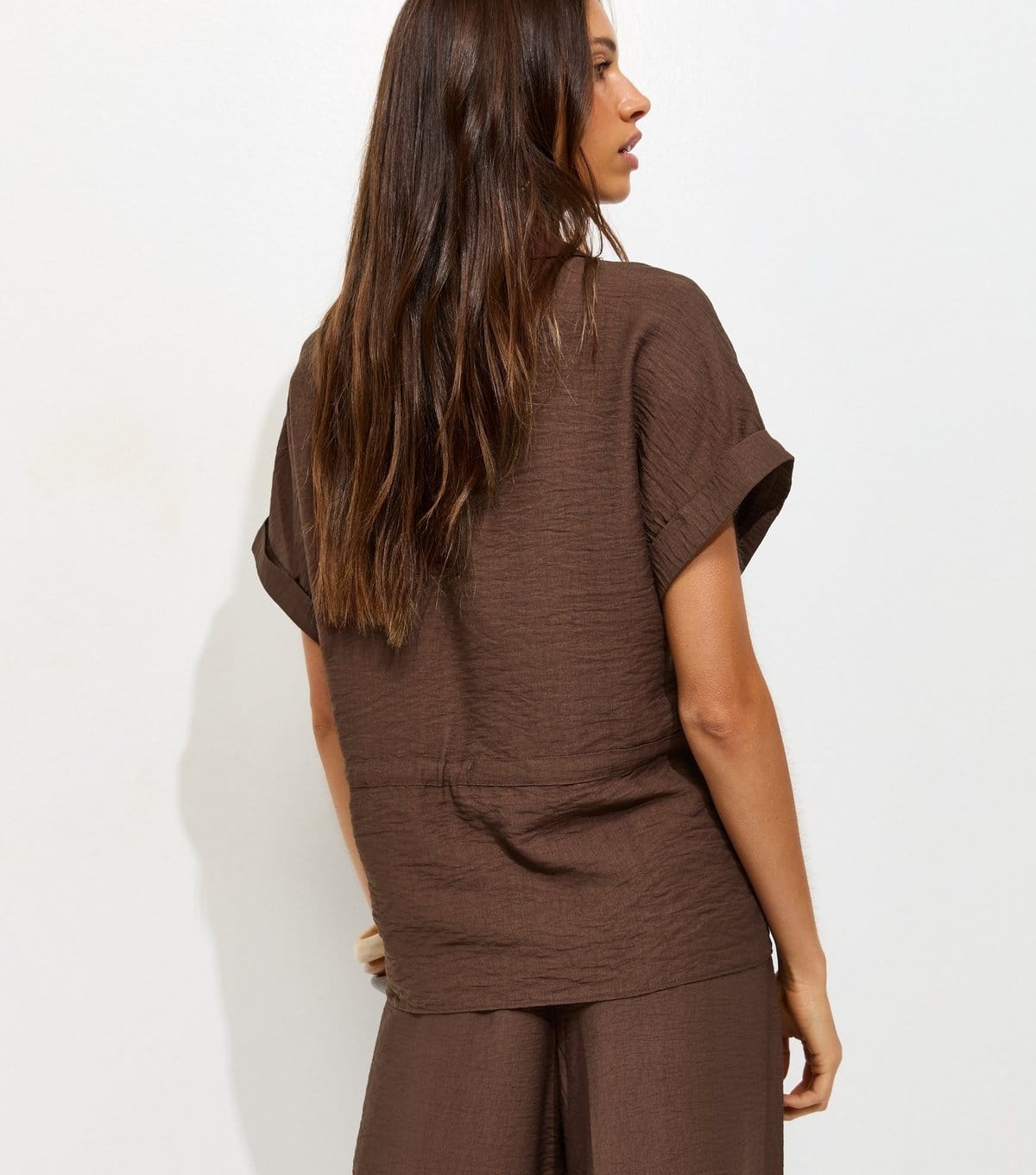 New Look Women's Dark Brown Utility Tie Front Shirt New Look - 4