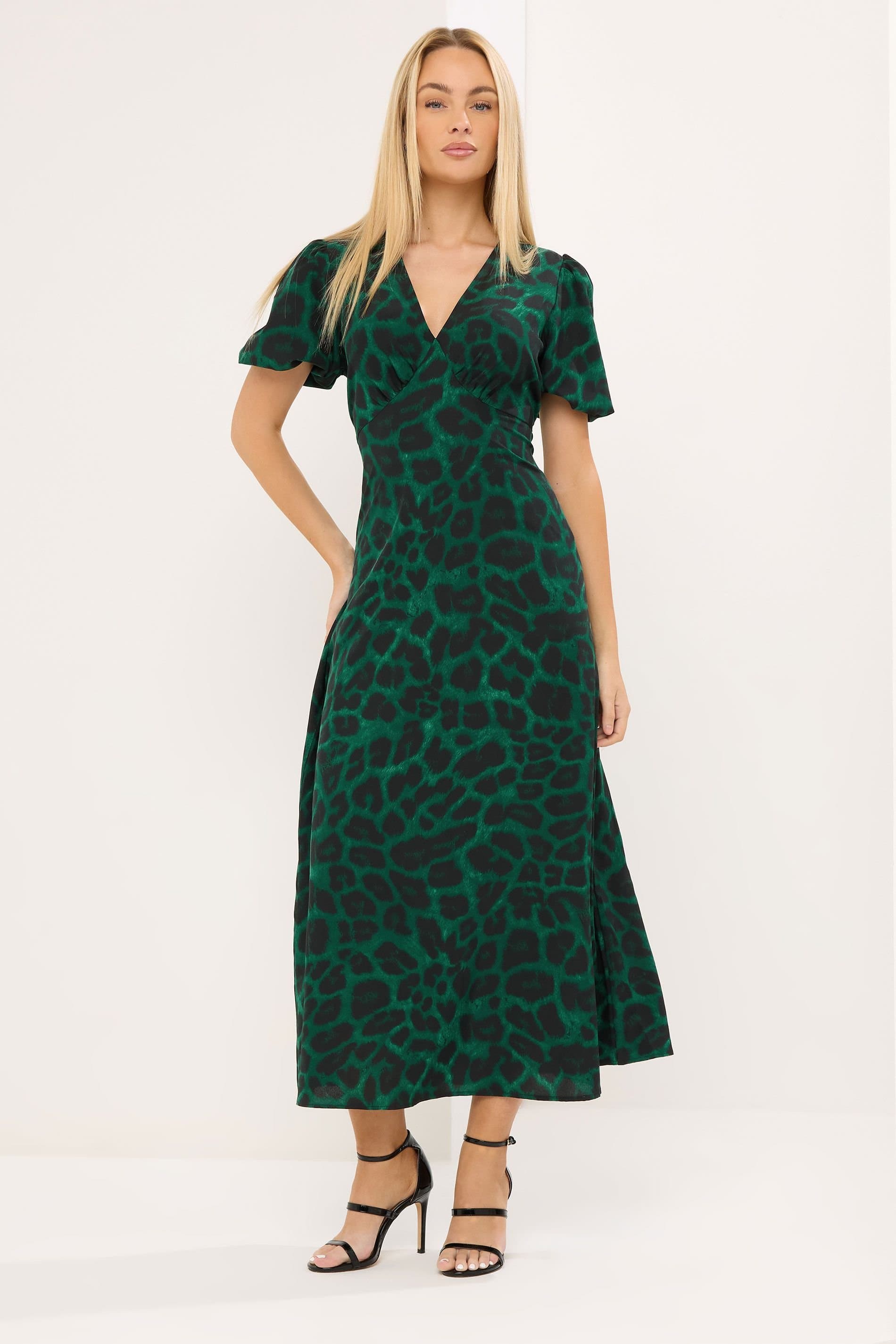 Star By Julien Macdonald Star by Julien Macdonald Women's Animal Print Satin Dress in Green
