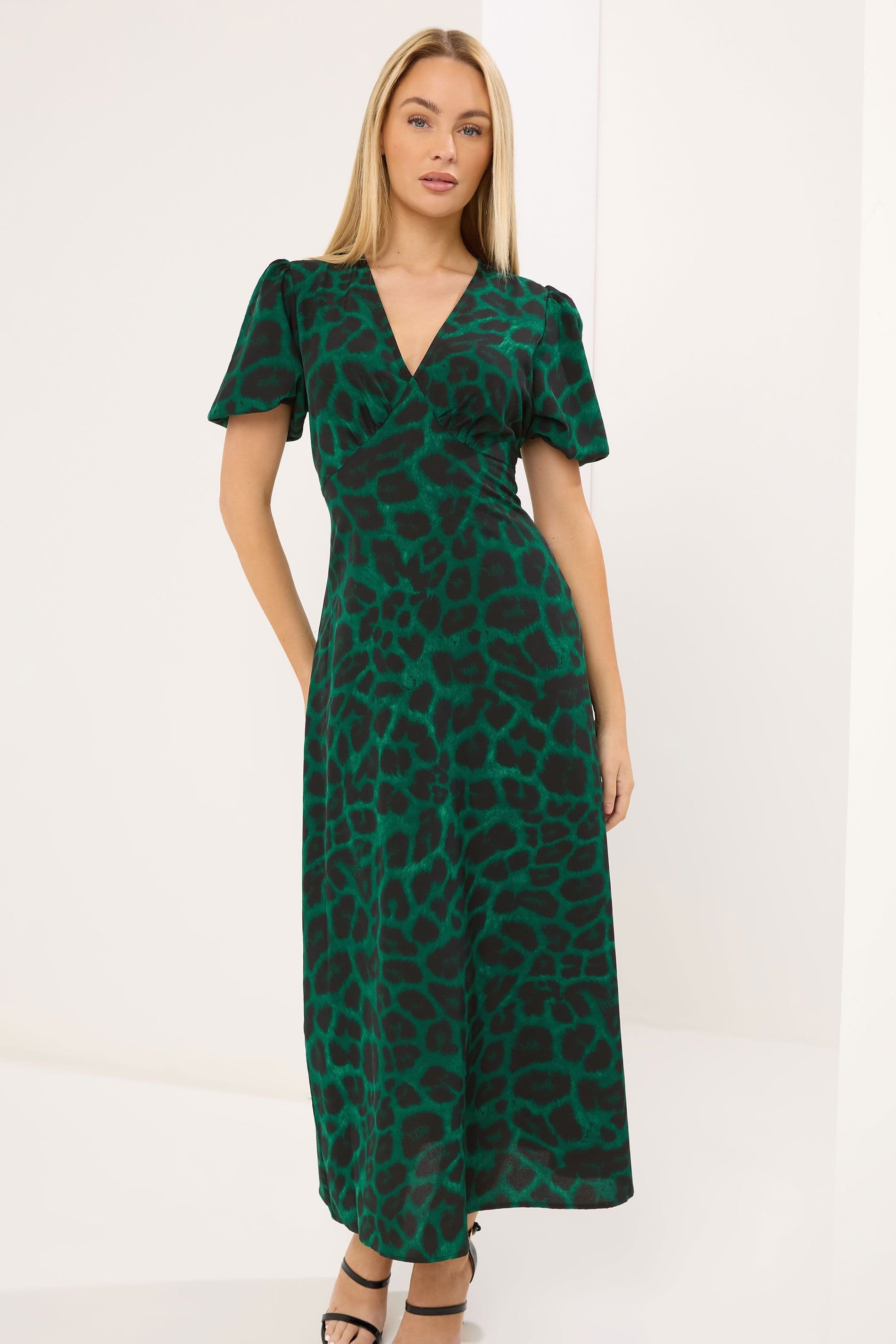 Star By Julien Macdonald Star by Julien Macdonald Women's Animal Print Satin Dress in Green - 4