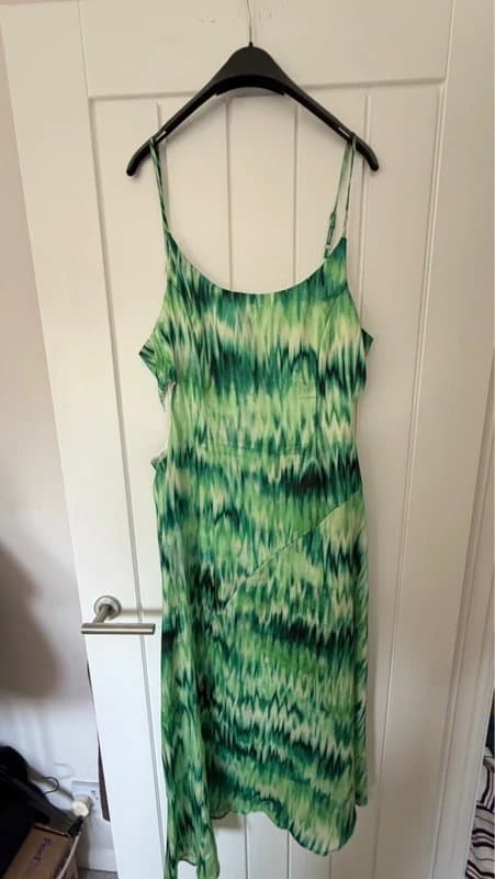 Topshop topshop green midi dress