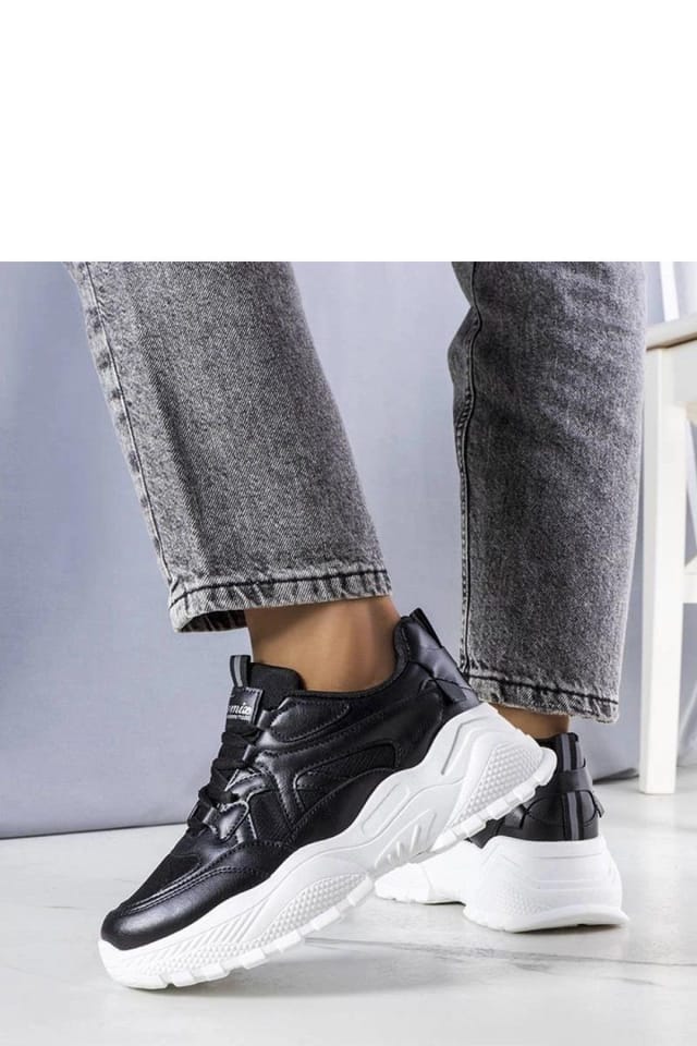 Love Lace Love Lace Women's Sport Sneakers Massive Sole White Rubber Sole for Summer in Black - 3