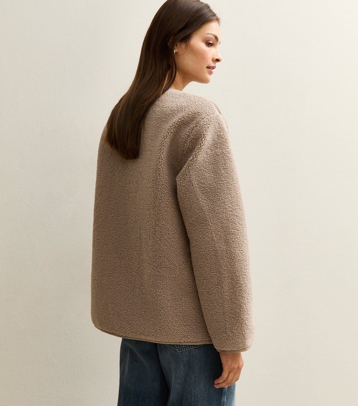 New Look Women's Tall Mink Short Teddy Collarless Jacket New Look - 4