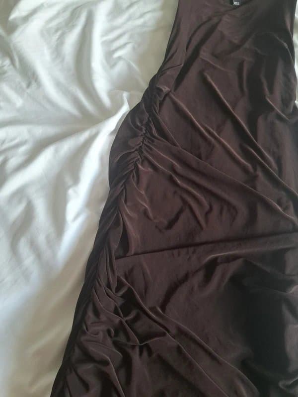New Look Brown ruched mini dress